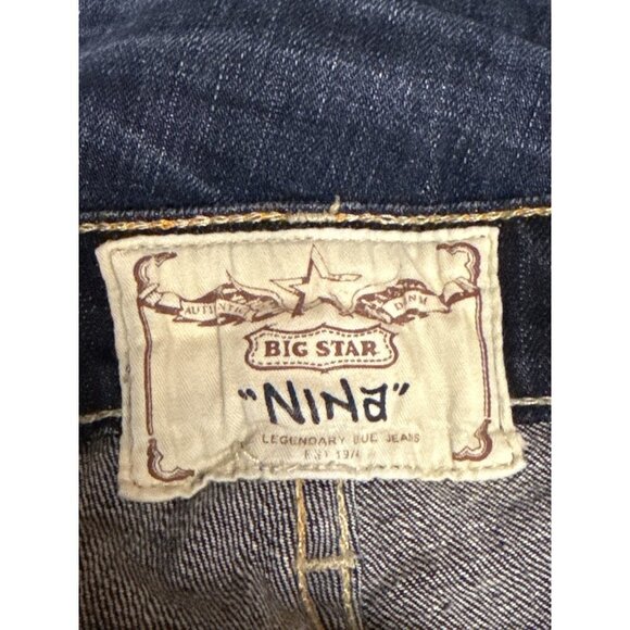 Big Star Women's Jeans Nina Denim Blue Mid Rise Boot Cut Distressed Size 29R 29 - Picture 8 of 11